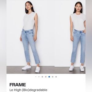FRAME Le High straight raw hem jeans 26